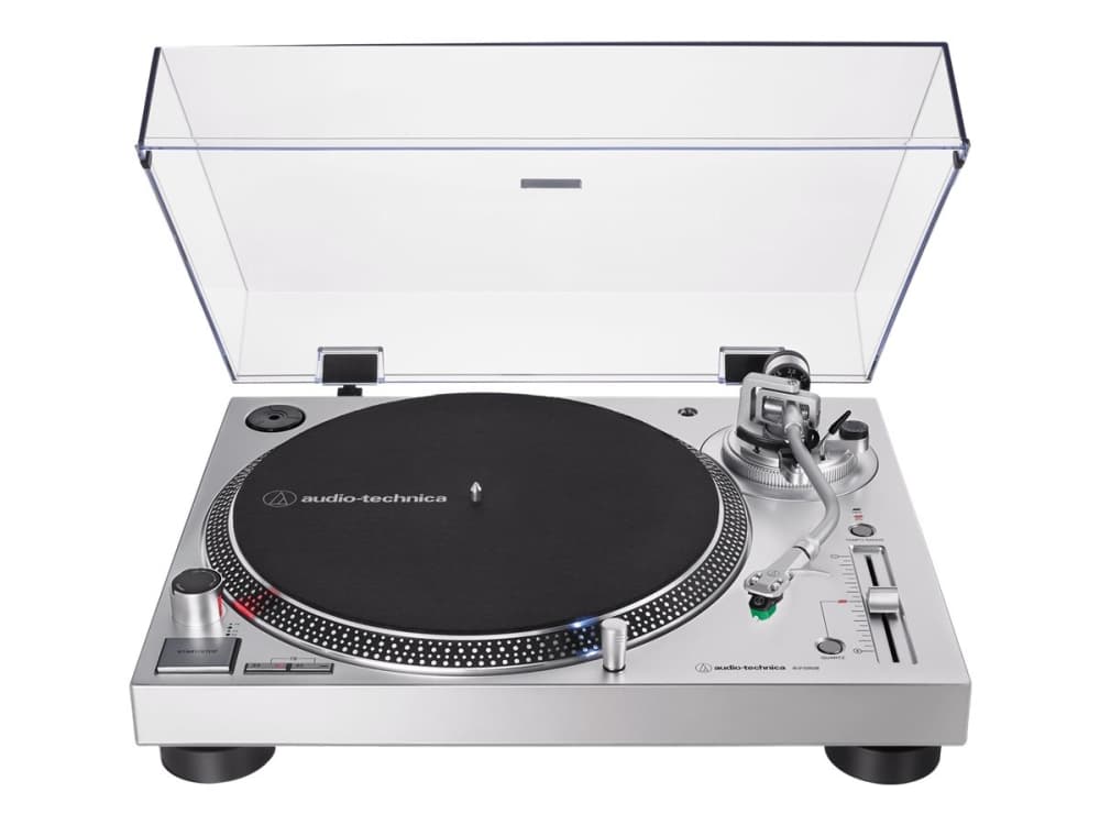 Audio-Technica AT-LP120X, Suoravetolevysoitin, Ohje, Hopea, Alumiini, 33 1/3,45,78 RPM, 33,45,78 RPM