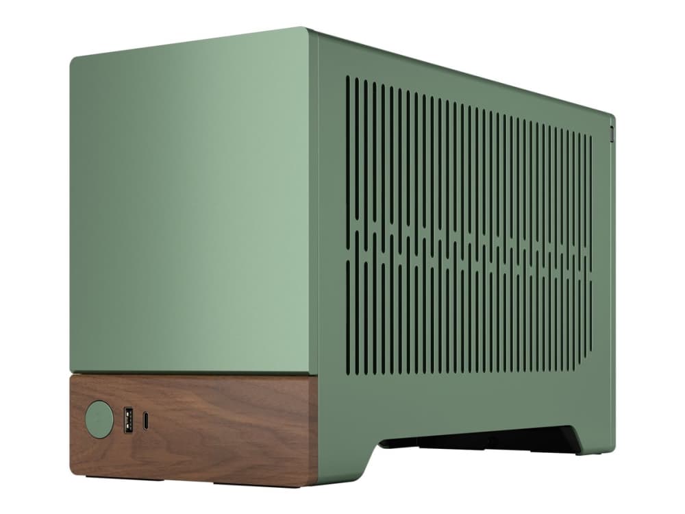 Fractal Design Terra, Small Form Factor (SFF), PC, Vihreä, Mini-ITX, Alumiini, Saksanpähkinä, 7,7 cm