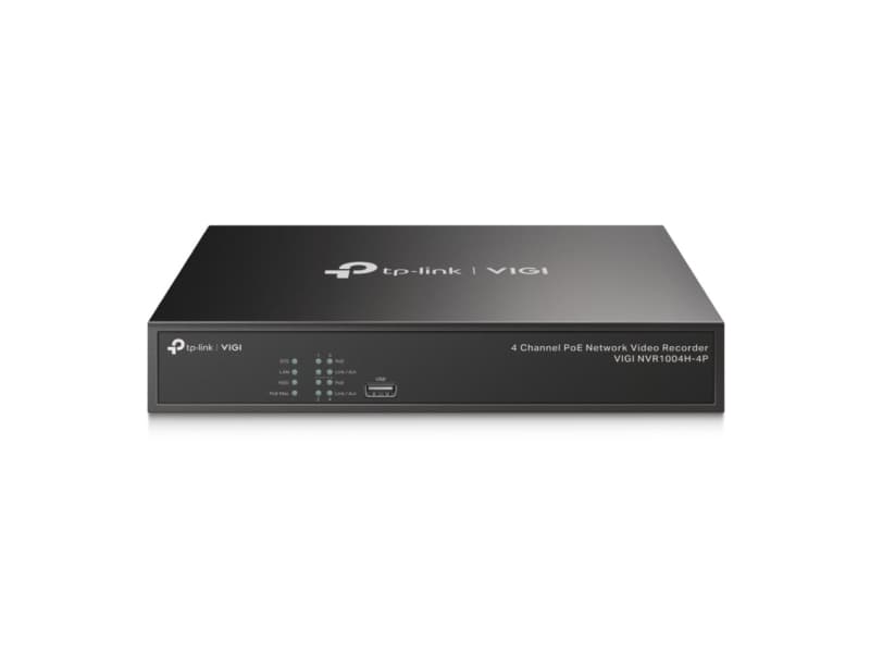 TP-Link VIGI NVR1004H-4P - 4 kanavaa - 3840 x 2160 pikseliä - 720p - 1080p - 2160p - 3840x2160,1920x1080 - 1680x1050 - 1440x900 - 1280x1024 - 1024x768 - 1280x720 - 1280x720@60fps - 1920x1080@60fps - 3840x2160@30fps - H.264 - H.264+ - H.265 - H.265+ (VIGI NVR1004H-4P)