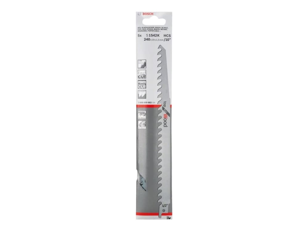 Bosch BAJONETSAVKLINGE S1542K 240MM 5 STK TRÆ 240MM 5 STK TRÆ