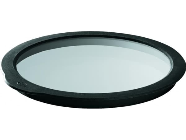Rosle tuoreruokakansi 24 cm lasi/silikoni läpinäkyvä/musta
