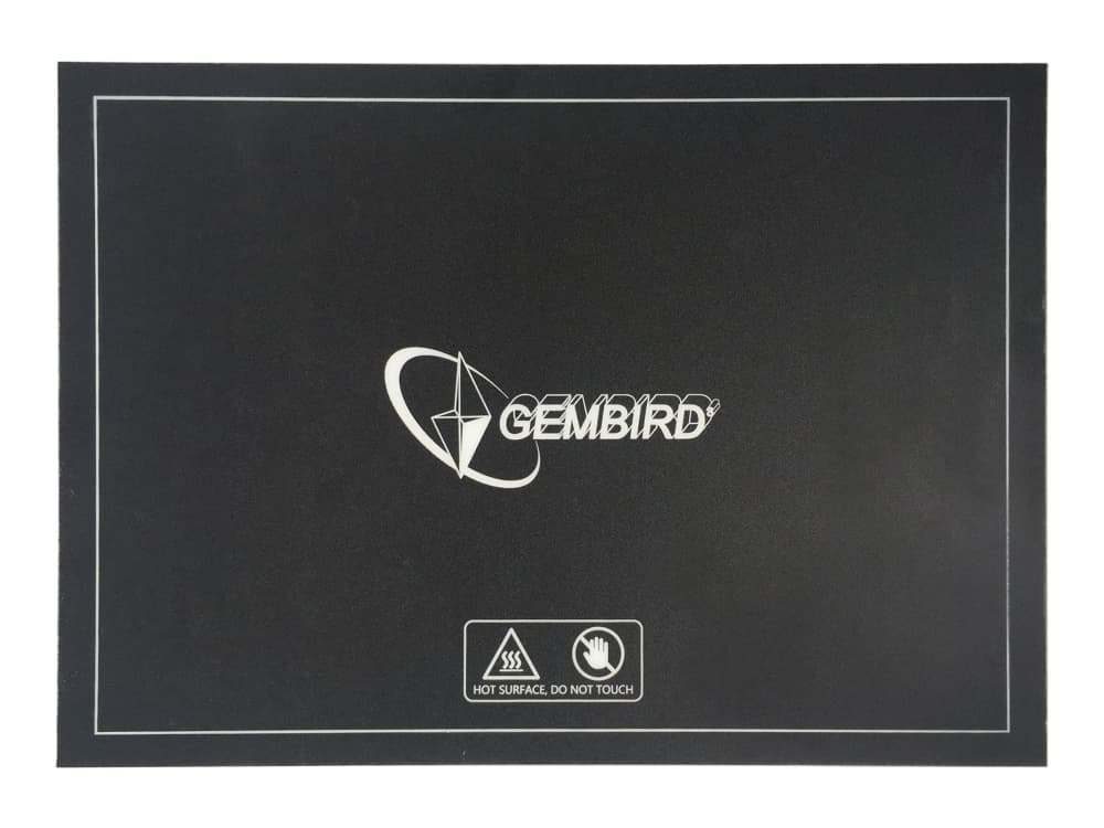Gembird 3DP-APS-02, Tulostimen rakennusalusta, Mikä tahansa tuotemerkki, 232 x 154 mm, Musta, 1 kpl, RoHS