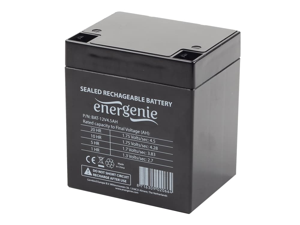 Gembird 12V, 5Ah, Sealed Lead Acid (VRLA), 12 V, 5 ah, 1 kpl, musta, 1,6 kg