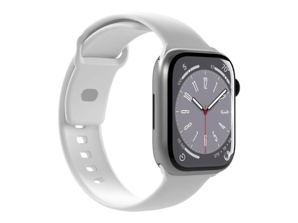 PURO ICON - Elastinen hihna Apple Watch 42/44/45/49 mm:lle (S/M &amp M/L) (Valkoinen)