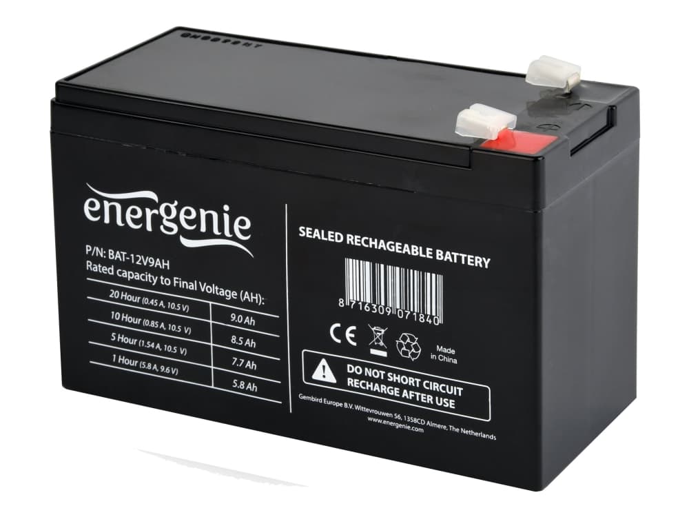 Gembird 12V, 9 Ah, Sealed Lead Acid (VRLA), 12 V, 9 ah, 1 kpl, musta, 2,57 kg