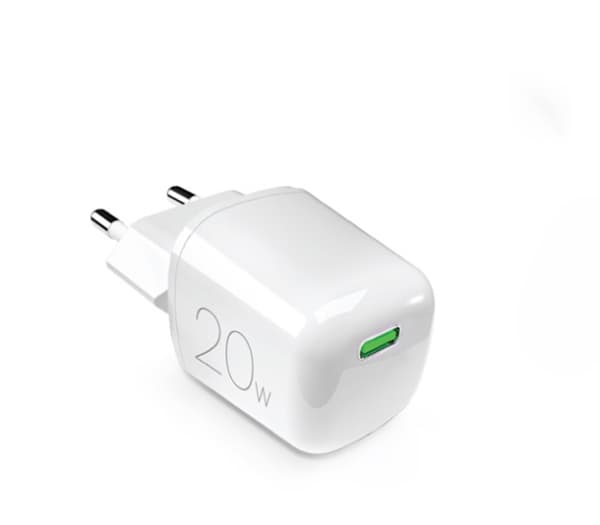 PURO MiniPro Wall Charger GaN - Seinälaturi 1 x USB-C 20W PD (valkoinen)