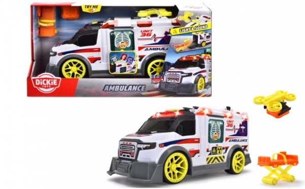 Dickie Toys 203307003, Ambulanssi, 3 vuosi/vuosia, AA, Punainen, Valkoinen