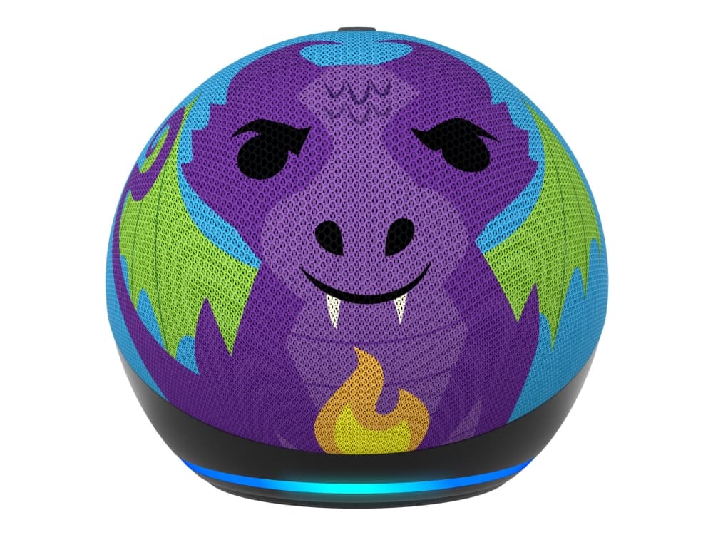Amazon Echo Dot Kids (5.Gen), Amazon Alexa, Pyöreä, Monivärinen, Saksa, Englanti, Espanja, Ranska, Italia, Android, Fire OS, 4,4 cm