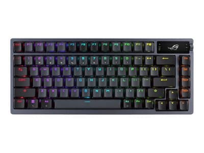ASUS ROG AZOTH, 75%, USB + RF Wireless + Bluetooth, Mekaaninen, RGB LED, Musta
