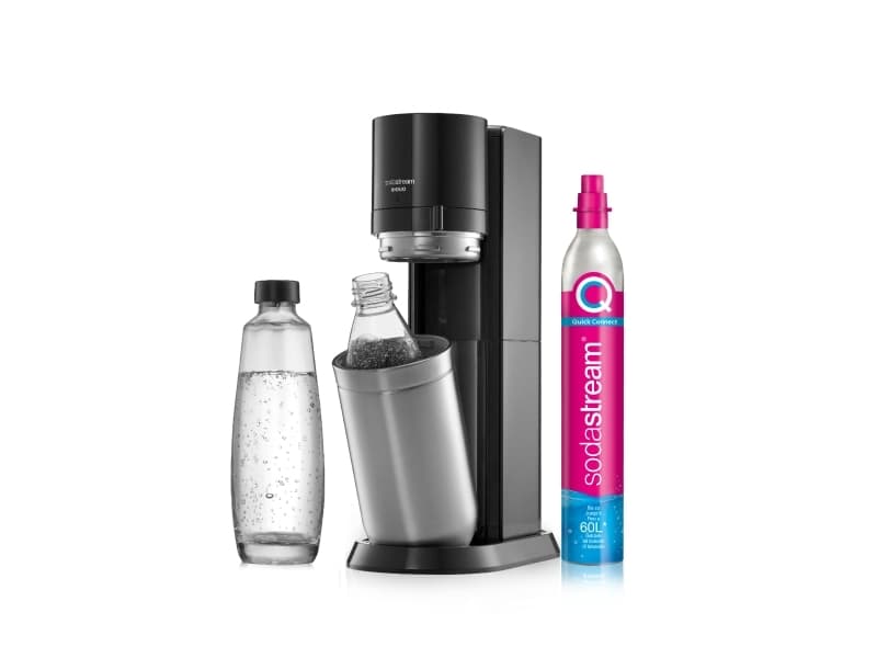 SodaStream 1016912770, Metalli, Muovi, Musta, Ruostumaton teräs, Muovi, 1 L, 60 L, 155 mm