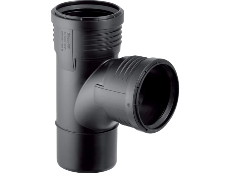 Geberit Silent PP grenrør 87,5° 110/110mm, 2mf, Sort