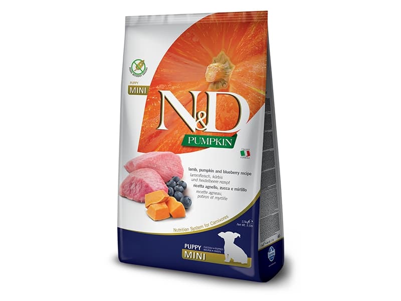 Farmina Pet Food N&D Pumpkin, Koiranpentu, Pieni (5 - 10 kg), Mustikka, Lammas, Kurpitsa, 7 kg