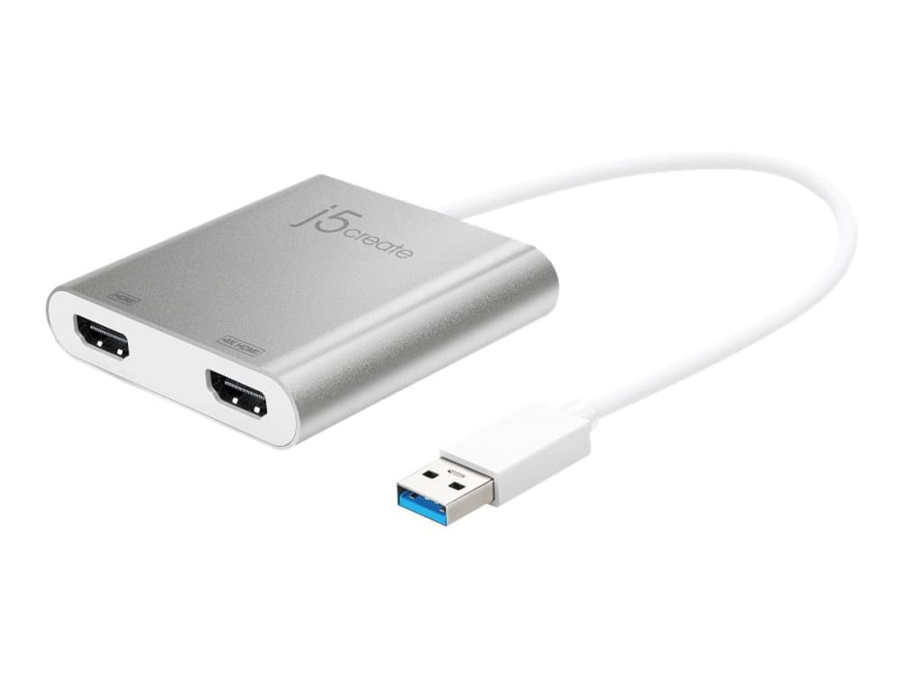 j5create JUA365-N USB™ 3.0 - Dual HDMI Multi-Monitor Adapter, 3.2 Gen 1 (3.1 Gen 1), USB A-tyyppi, HDMI-lähtö, 3840 x 2160 pikseliä