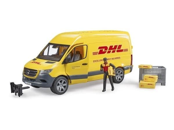 BRUDER MB Sprinter DHL, 4 pv(t), akryylinitriilibutadieenistyreeni (ABS), keltainen