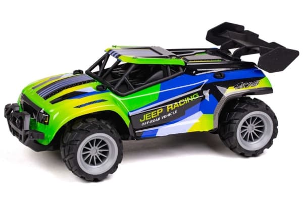 Jeep Racing R/C 1:18 2,4G 3,7V Li-ion, blå/grön