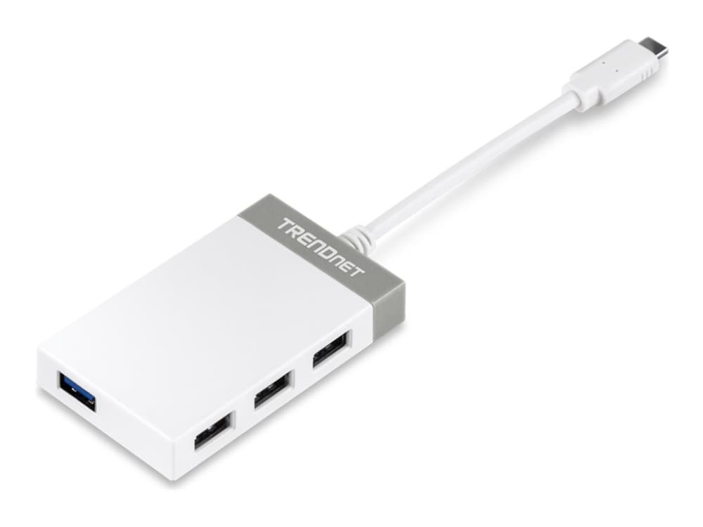 Trendnet TUC-H4E, USB 3.2 Gen 1 (3.1 Gen 1) Type-C, USB 1.1, USB 2.0, USB 3.2 Gen 1 (3.1 Gen 1) Type-A, 5000 Mbit/s, Valkoinen, CE, FCC, USB