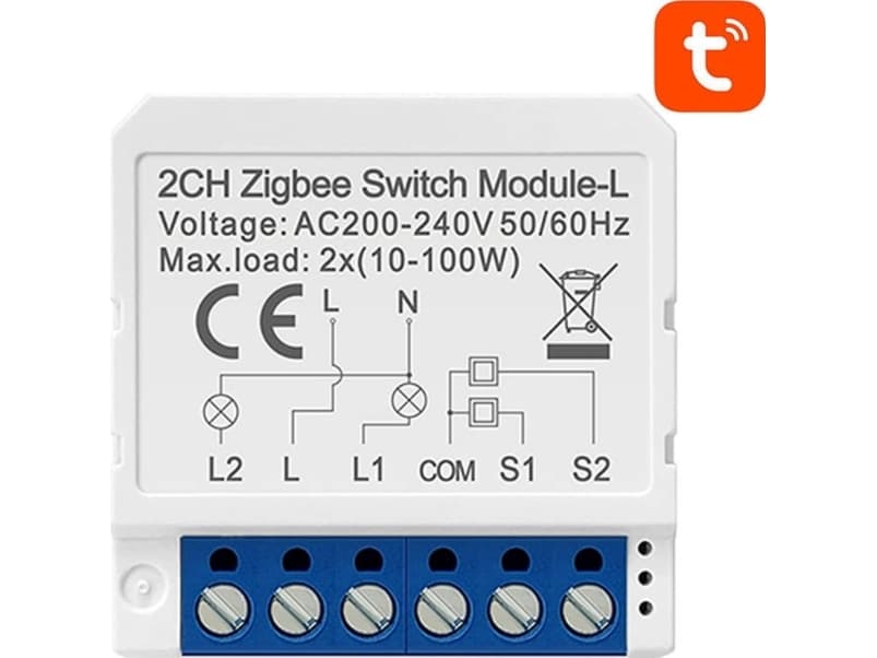 ZigBee Avatto LZWSM16-W2 Neutraalivapaa älykäs kytkin TUYA