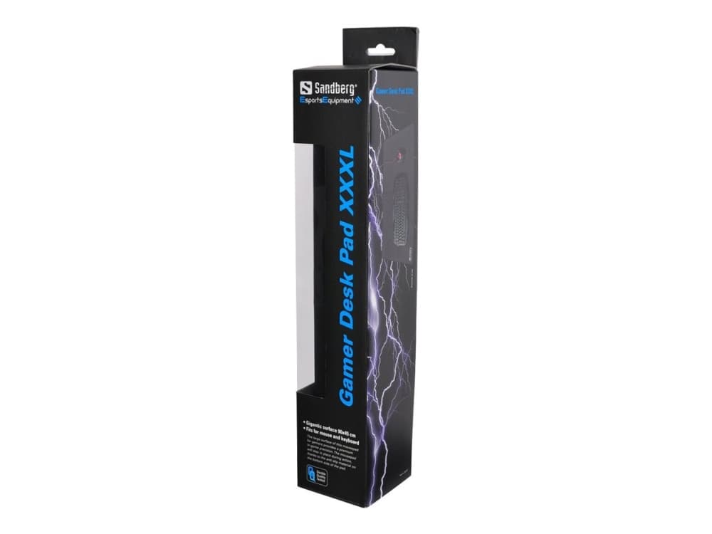 Sandberg Gamer Desk Pad XXXL, Musta, Monotoninen, Pelihiirimatto - 90x45cm