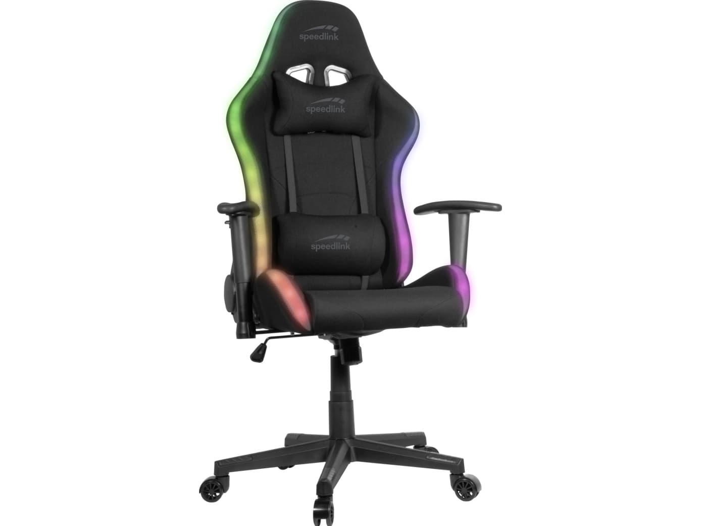 SPEEDLINK SL-660009-BK, PC-pelituoli, 150 kg, pehmustettu istuin, Pehmustettu selkänoja, Musta, Musta