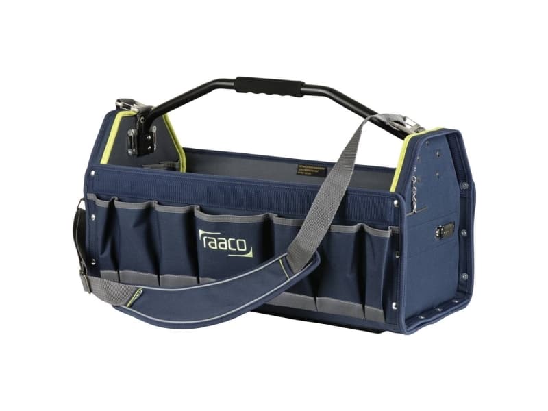 RAACO 24tm ToolBag PRO kovalla pohjalla ja monilla taskuillaKxSxK:324 x 626 x 264 mm