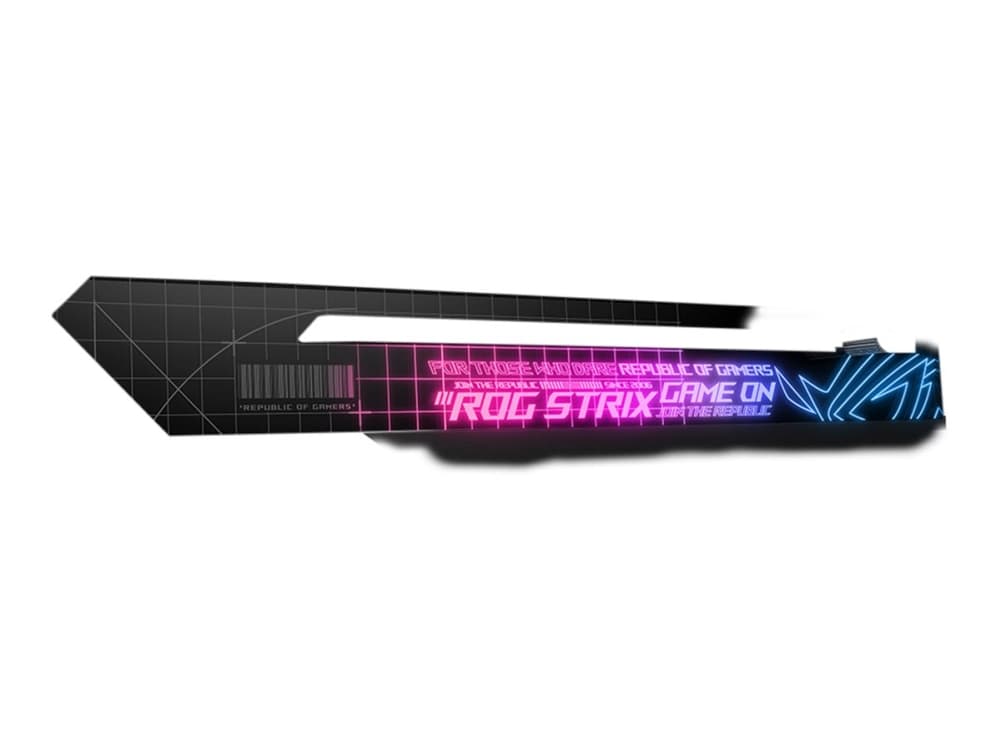 ASUS ROG Strix Graphics Card Holder, Universaali, Grafiikkakortin pidike, Musta, Harmaa, Monivärinen, 3-pin Addressable RGB Lighting, 330 mm