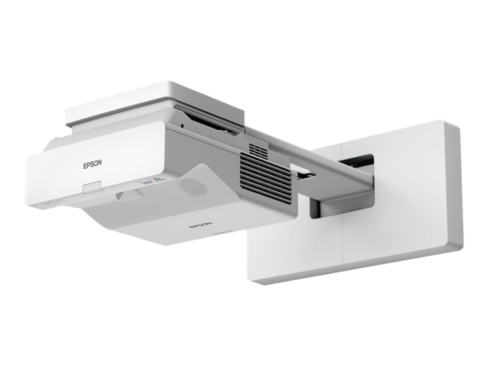 Epson EB-760WI - 3LCD-projektori - 4100 lumenia (valkoinen) - 4100 lumenia (väri) - WXGA (1280 x 800) - 16:10 - erittäin lyhyen matkan linssi - 802.11a/b/g/n/ac langaton / LAN/ Miracast - valkoinen