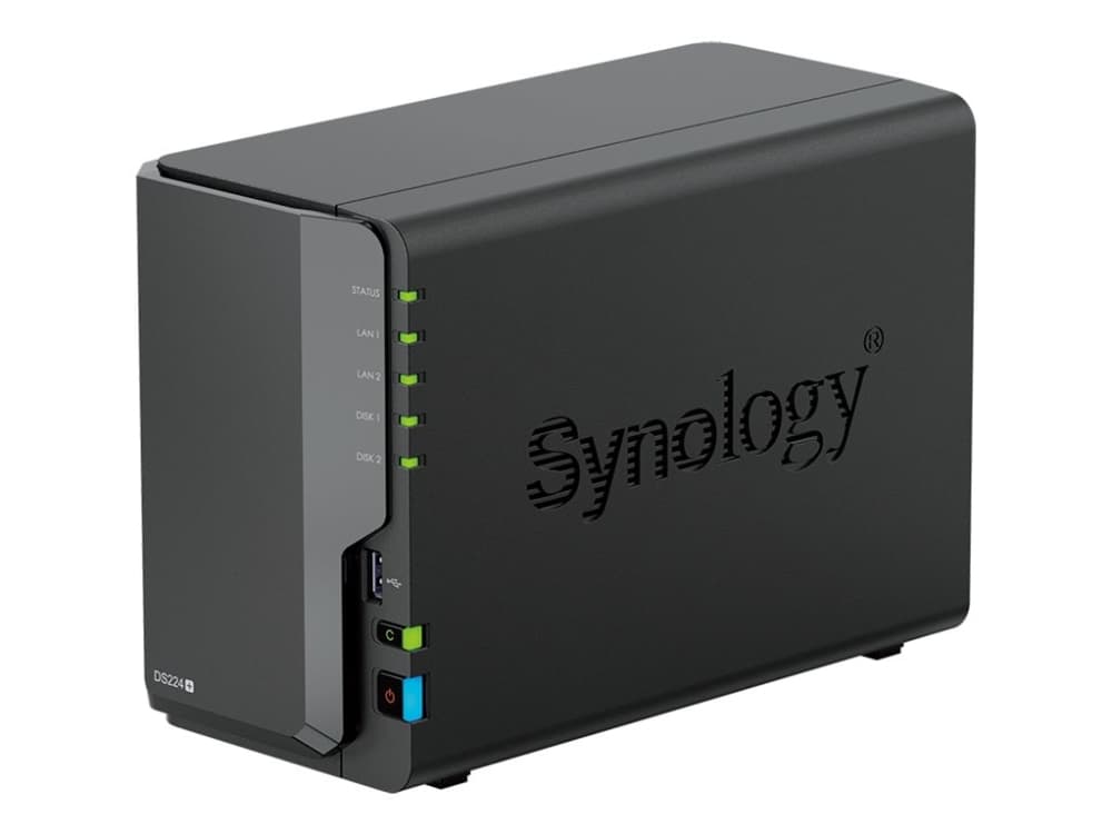 Synology Disk Station DS224+ - NAS-palvelin - RAID 0, 1, JBOD - RAM-muisti 2 GB - Gigabit Ethernet - iSCSI-tuki