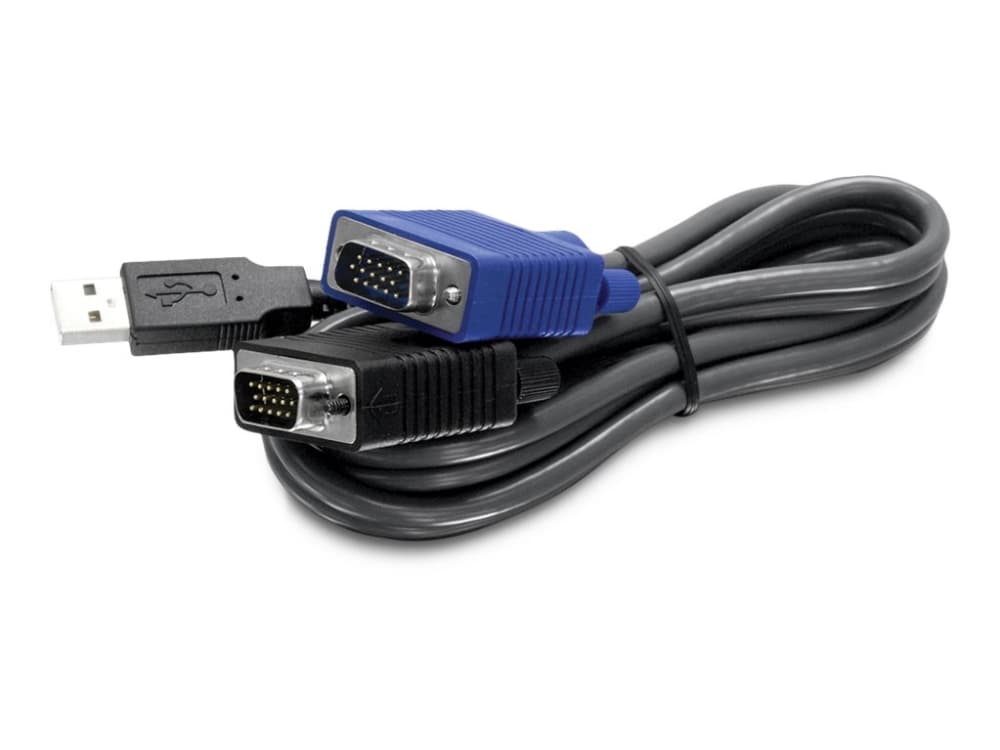 TRENDnet TK CU10 - Kabel til tastatur / video / mus (KVM) - USB, HD-15 (VGA) (han) til HD-15 (VGA) (han) - 3,1 m - lajittelu