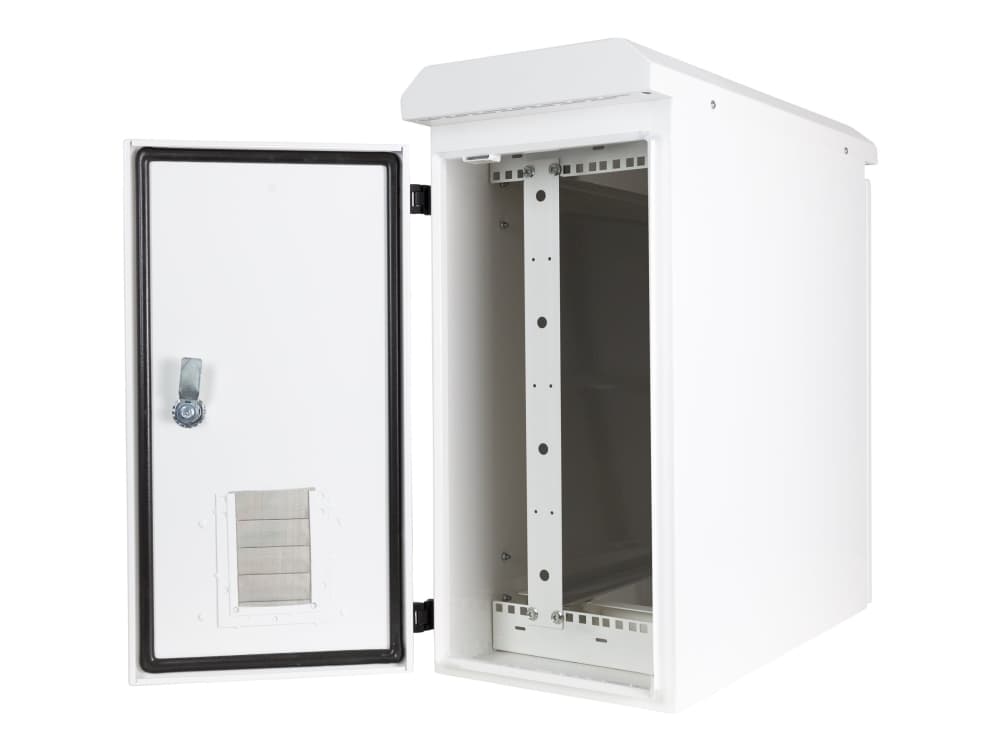 DELTACO 19-skåp, 6U, 600x280x600mm, vertikal montering, IP55, vit