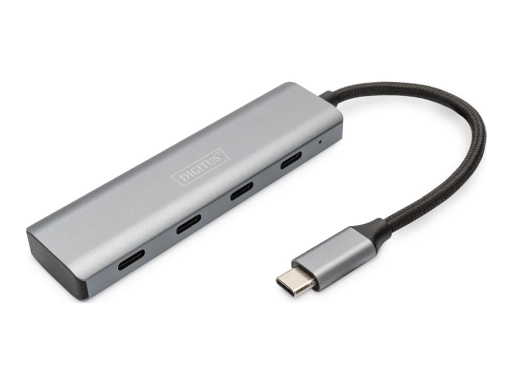 DIGITUS USB-C 4 portti HUB tummanharmaa 4x USB-C 3.1/5Gbps