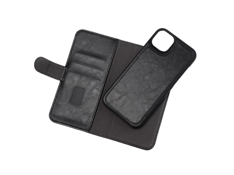 iPhone 14 Plus / Pro Max Cover - Flip med pung - Sort