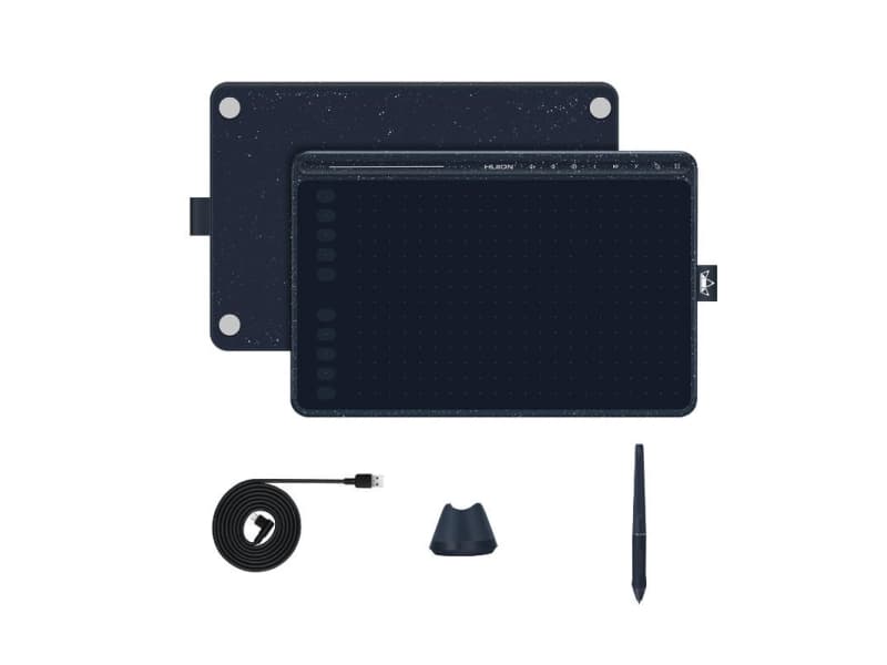 HUION HS611, Langallinen, 5080 lpi, 258,4 x 161,5 mm, USB, 1 cm, Musta