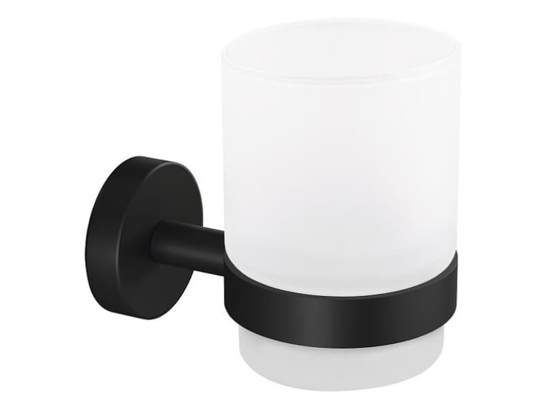 TESA MOON BLACK, Seinäkiinnitetty hammasharjateline, Lasi, Metalli, Musta, Valkoinen, Seinä, 70 mm, 109 mm