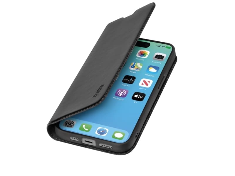 SBS TEBKLITEIP1561PK, Lompakkokotelo, Apple, iPhone 15 Pro, 17 cm (6.7), Musta