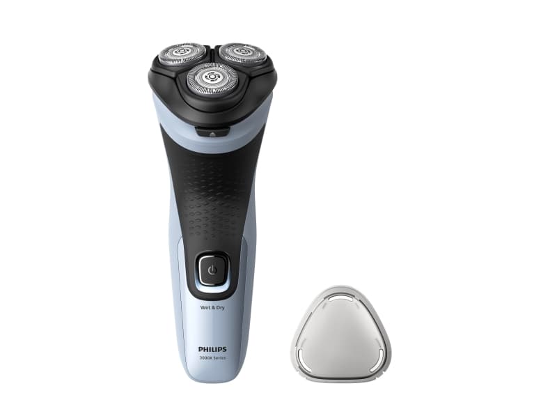 Philips Shaver 3000X Series X3003/00 Sähköparranajokone märkä- ja kuiva-ajoon, Parranajokone kääntyvällä päällä, Musta, Sininen, Akku, Nikkelimetallihybridi (NiMH), 40 min, 1 h