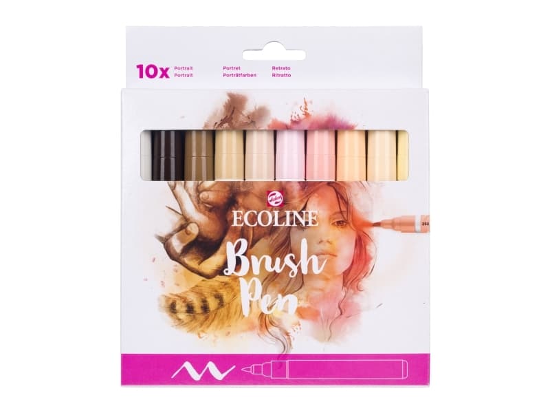 Schjerning Ecoline Brush Pen-set Portrait | 10 färger