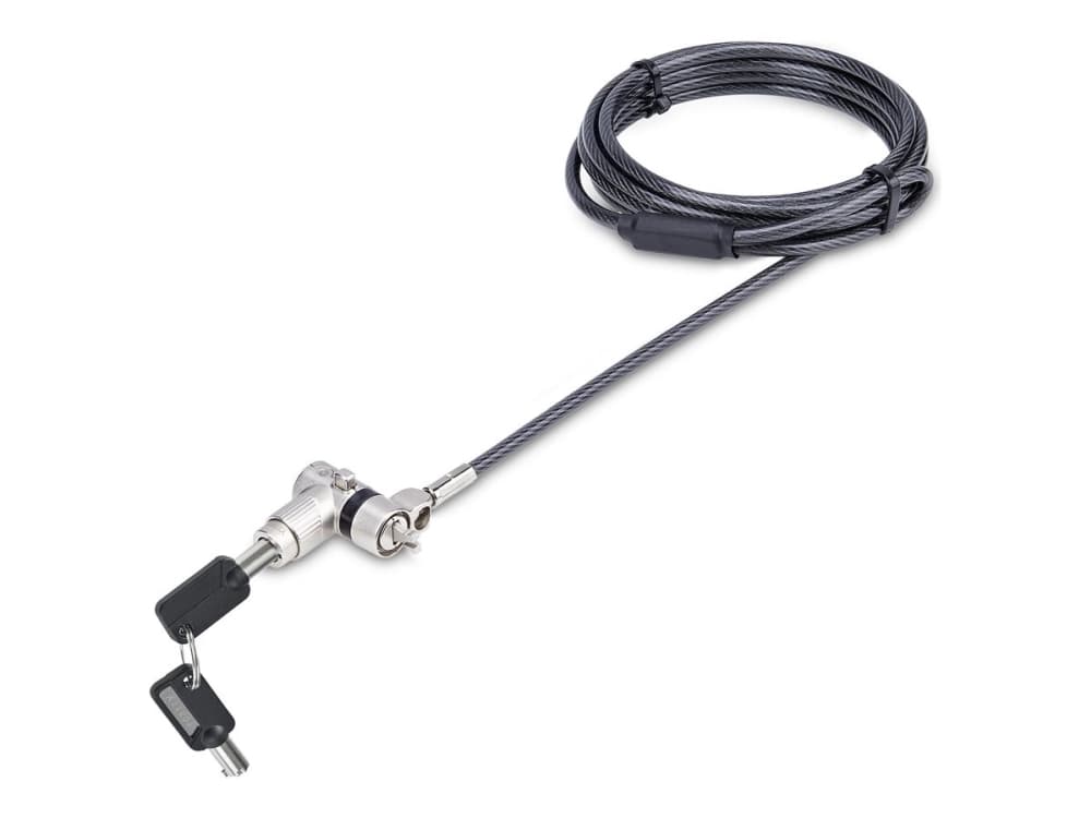 StarTech.com UNIVK-LAPTOP-LOCK, 2 m, Kensington, 2 Avainta, Hiiliteräs, Muovi, Musta, Hopea