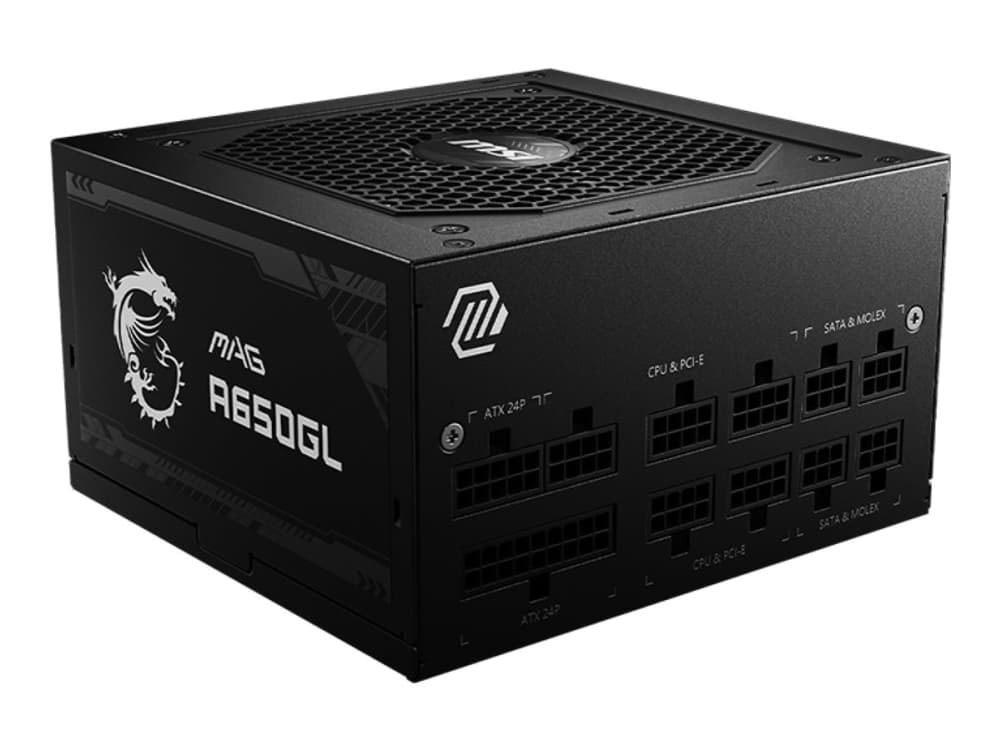 MSI MAG A650GL 650 W 120 mm 80 PLUS Gold-strømforsyning MSI MAG A650GL 650 W 120 mm 80 PLUS Gold-strømforsining
