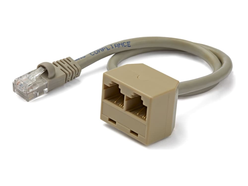 StarTech.com 2-to-1 RJ45 10/100 Mbps Splitter/Combiner - Yksi sovitin tarvitaan molempiin päihin - Verkonjakaja - RJ-45 (uros) RJ-45 (naaras) - RJ-45 (naaras)