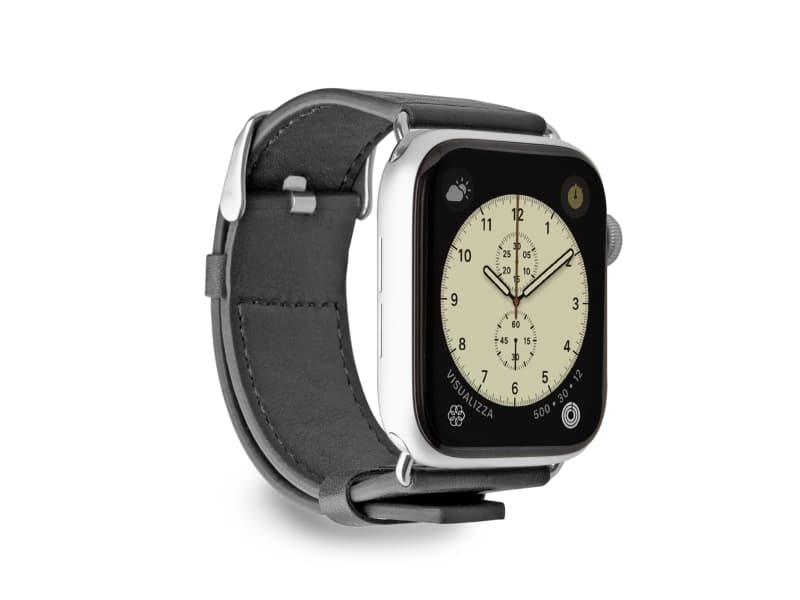 SBS Eco Leather urrem til Apple Watch 42/44/45/49mm. Sort