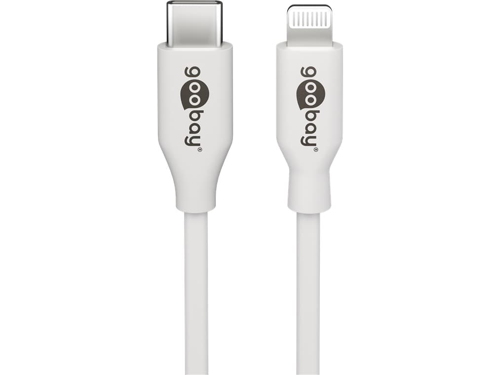 Goobay 39448, 2 m, Lightning, USB C, Uros, Uros, Valkoinen