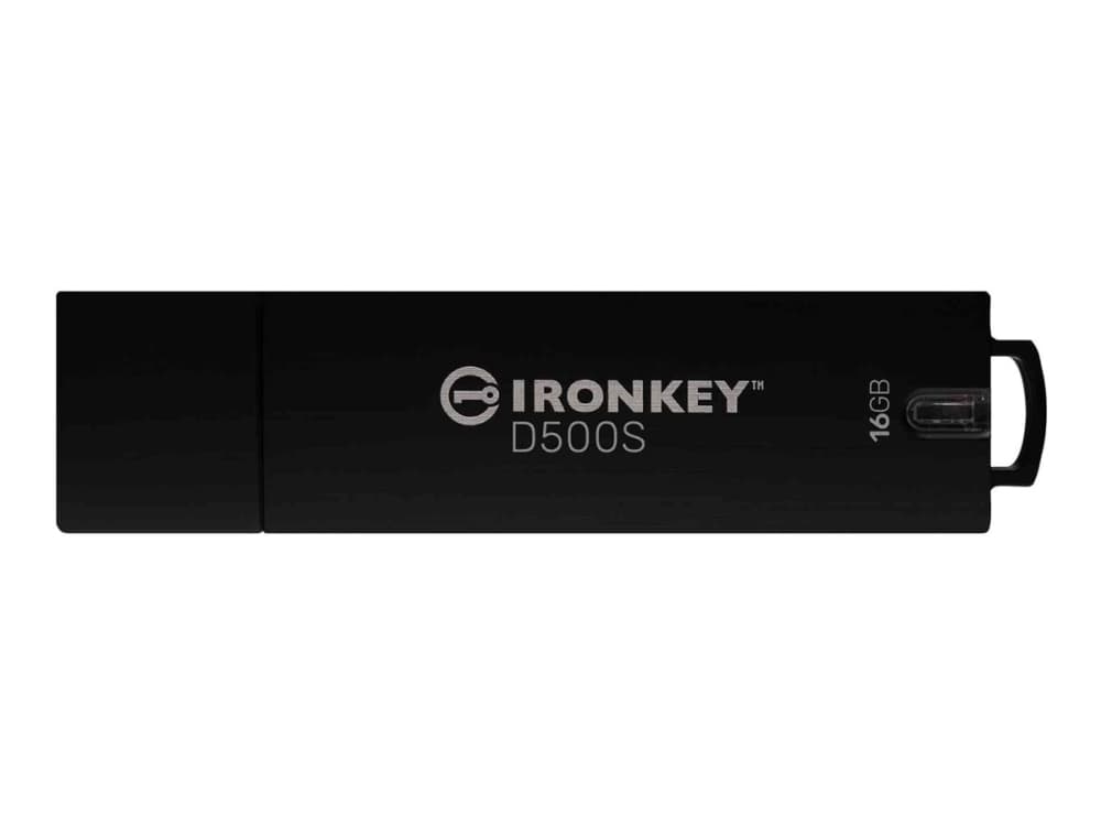 Kingston Technology IronKey D500S, 16 GB, USB A-tyyppi, 3.2 Gen 1 (3.1 Gen 1), 260 MB/s, Suojus, Musta