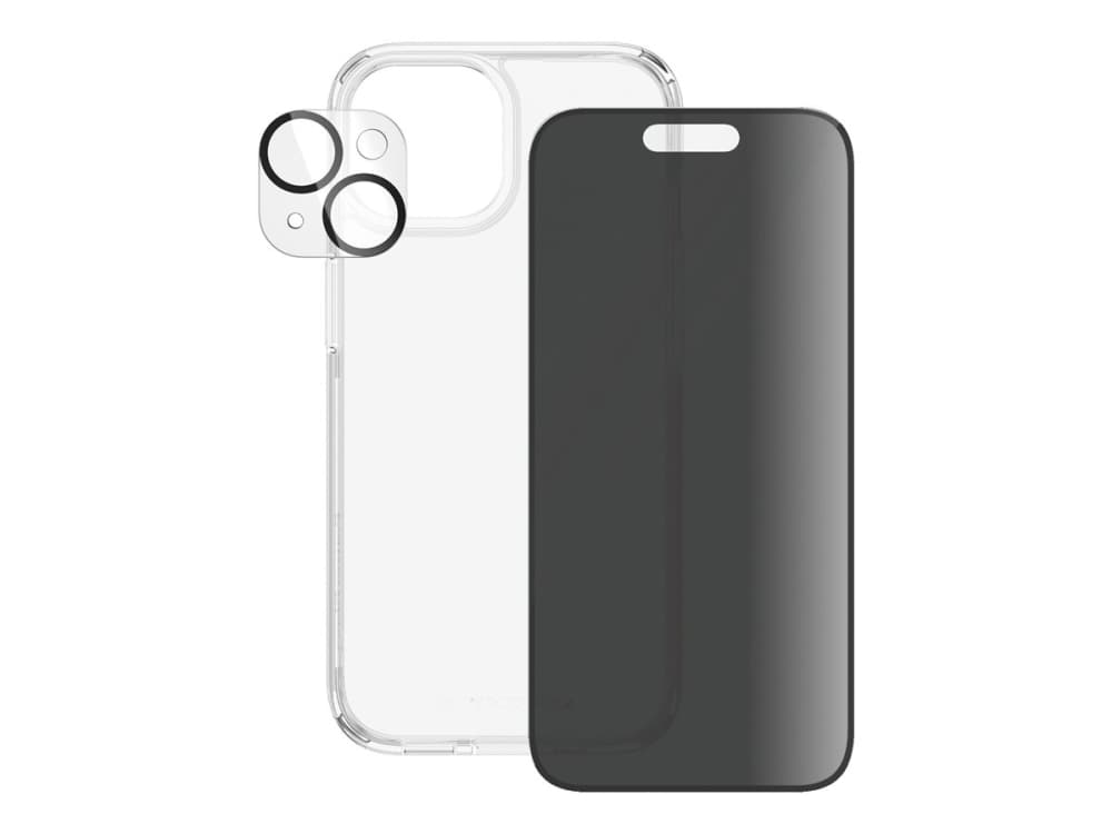 PanzerGlass Privacy 3-in-1-Pack iPhone 2023 6.1, Apple, Apple - iPhone 15, Asennus kuivana, Iskunkestävä, Läpinäkyvä, 1 kpl