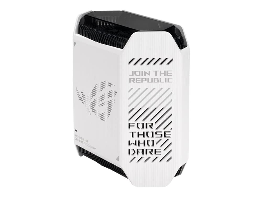 ASUS ROG ROG Rapture GT6 AX10000 Set of 2 Tri-Band Gaming Mesh WiFi System -yhdistelmäreititin (tethering 4G- ja 5G-reitittimen korvaajana, WiFi 6, jopa 538 neliömetrin kattavuus, 6+ huonetta, 2,5G-portti, 160 MHz kanavat, AIMesh) valkoinen