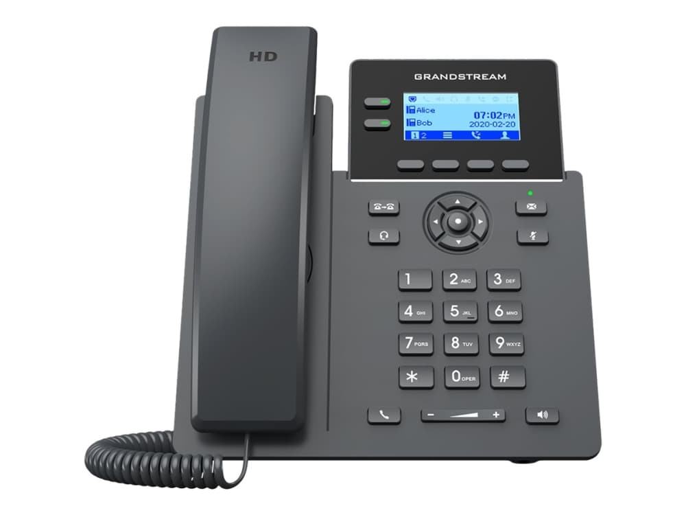 Grandstream Networks GRP2602, IP Phone, Musta, Johdollinen puhelin, 2 linjat, LCD, 5,61 cm (2.21)