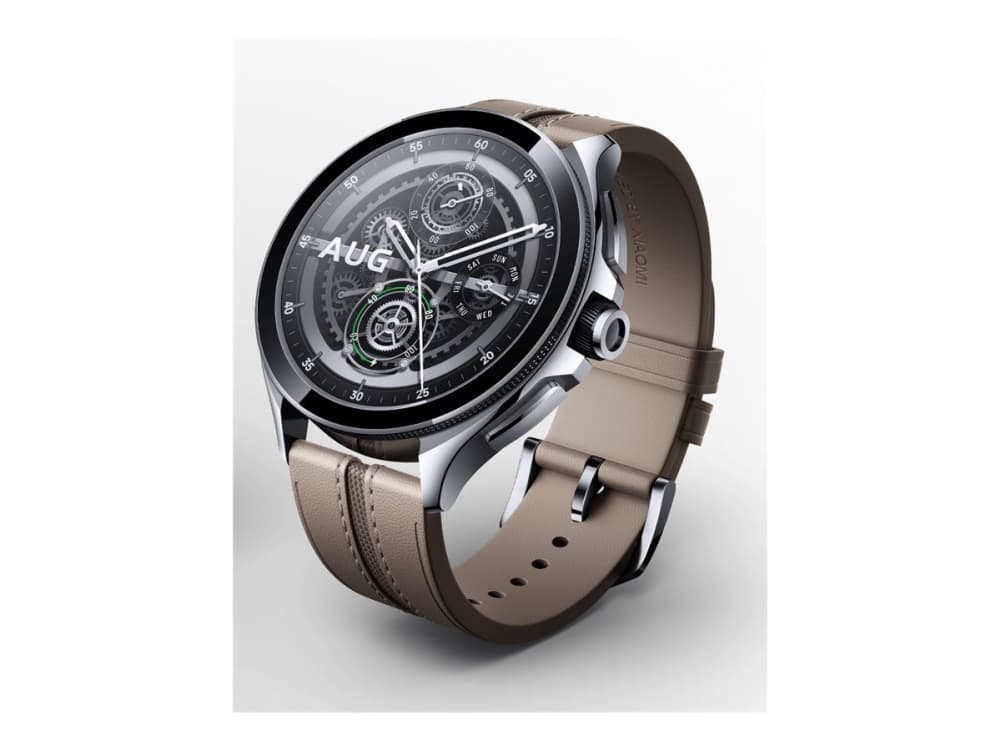 Xiaomi Watch 2 Pro - 46 mm - hopea ruostumaton teräs - älykello rannekkeella - nahka - ruskea - ranteen koko: 135-205 mm - näyttö 1,43 - 32 GB - NFC, Wi-Fi, Bluetooth - 54,5 g