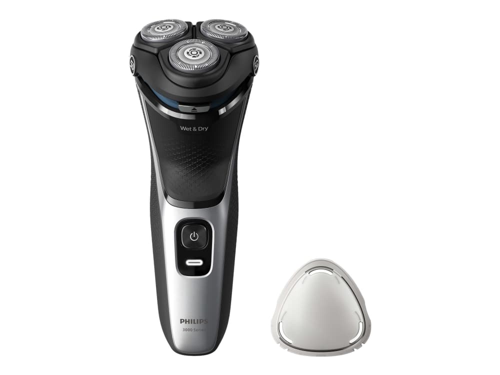 Philips Shaver 3000 Series S3143/00 Sähköparranajokone märkä- ja kuiva-ajoon, Parranajokone kääntyvällä päällä, SkinIQ, Musta, Hopea, Akku, Litiumioni (Li-Ion), 60 min