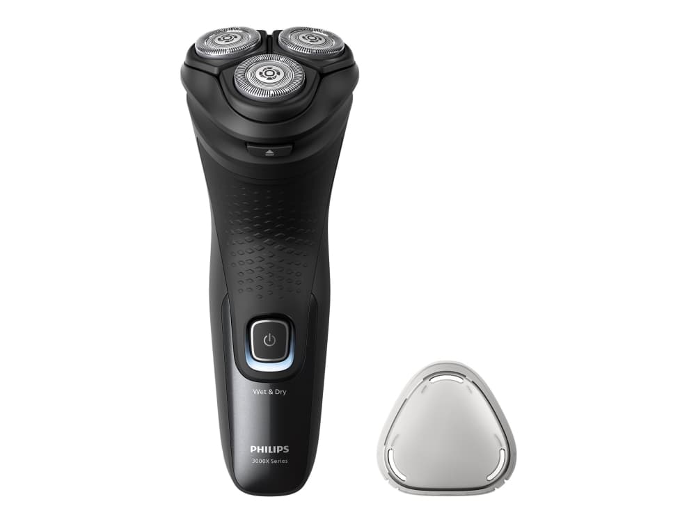 Philips Shaver 3000X Series X3051/00 Sähköparranajokone märkä- ja kuiva-ajoon, Parranajokone kääntyvällä päällä, Musta, Akku, Nikkelimetallihybridi (NiMH), 45 min, 1 h