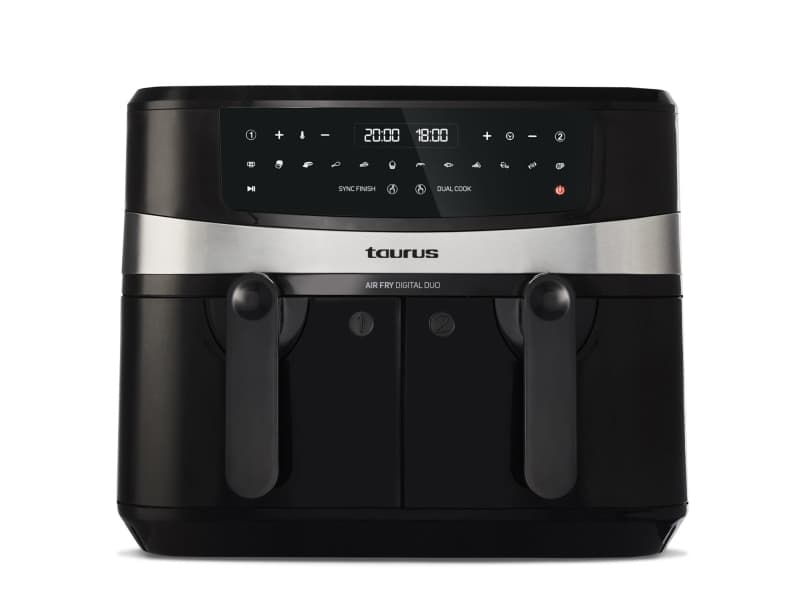 Taurus Air Fry Digital Duo, Kuumakiertoilmakypsennin, 9 L, 50 °C, 200 °C, 60 min, Kaksois