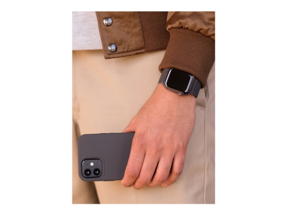 Koodattu magneettinen silikonirannekoru LITE musta 38-40mm